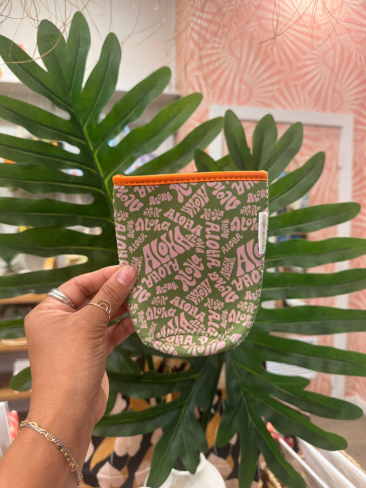 Green Aloha coffee sleeve LRG
