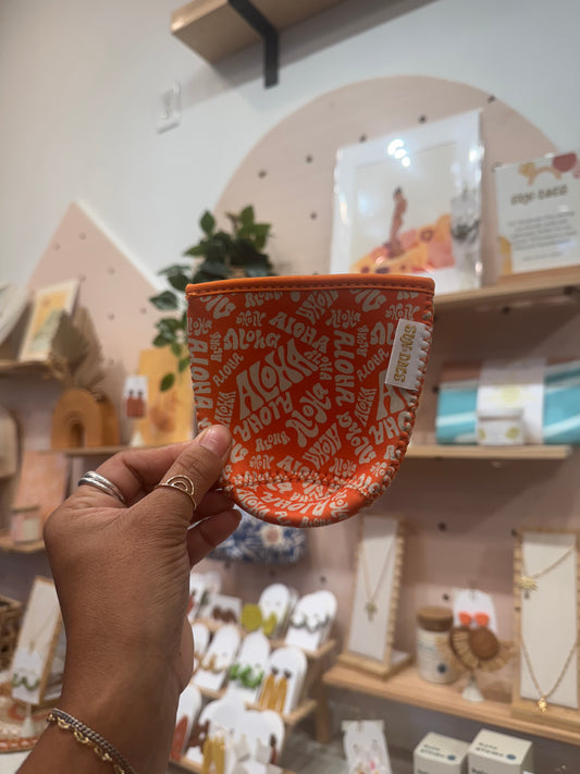 Orange Aloha coffee sleeve SML
