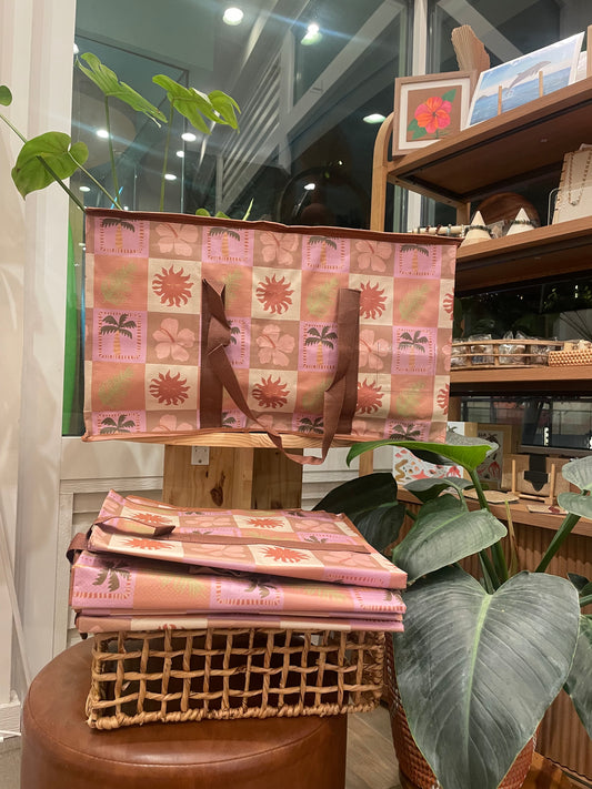 Pink&Brown Tropical Checkered Zipper Bombucha