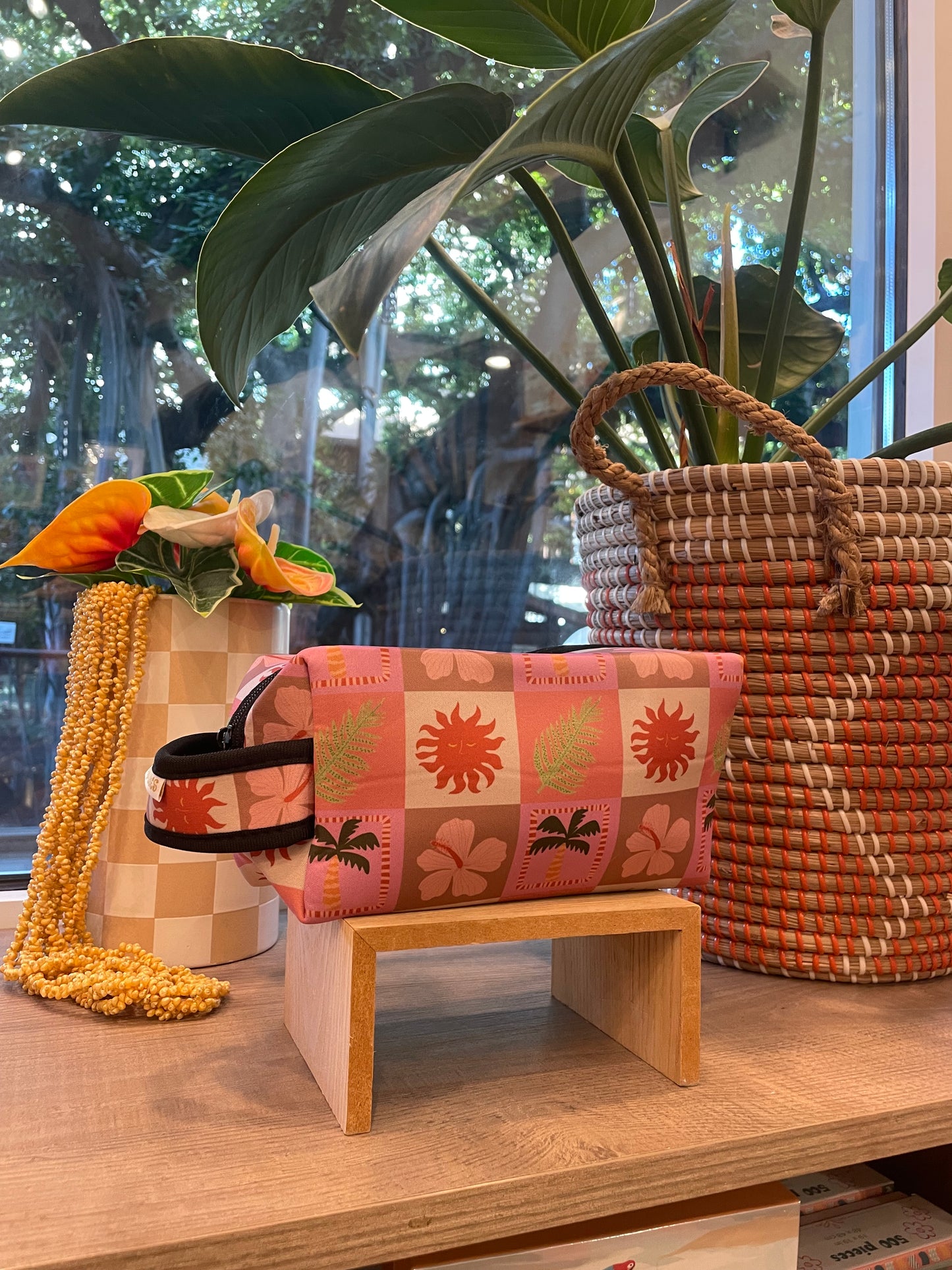 Tropical Checkered Holoholo Pouch
