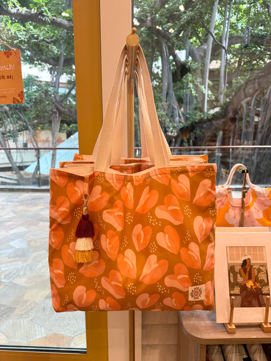 Mustard anthurium everything tote