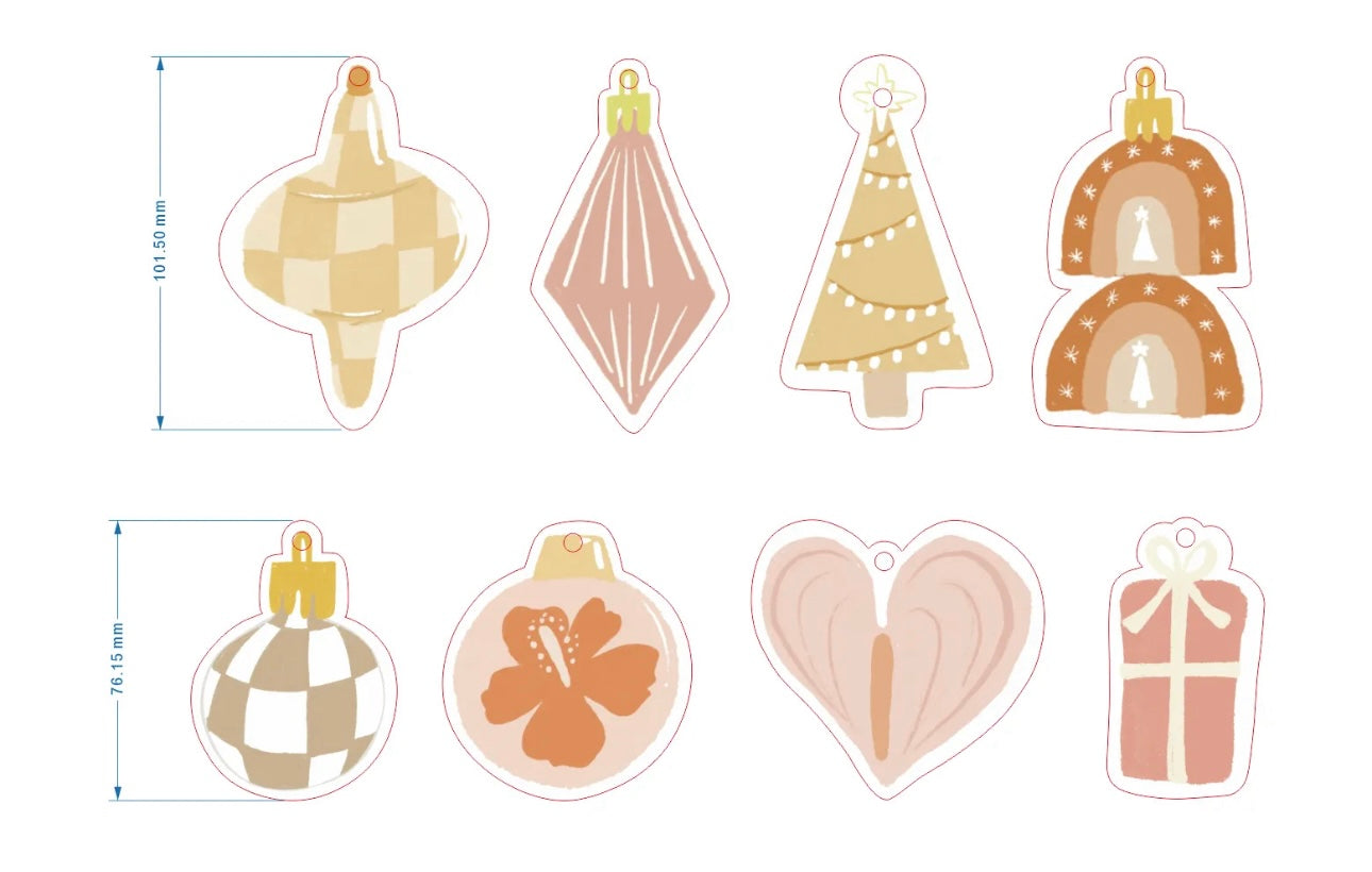 Boho Holiday Gift tag set