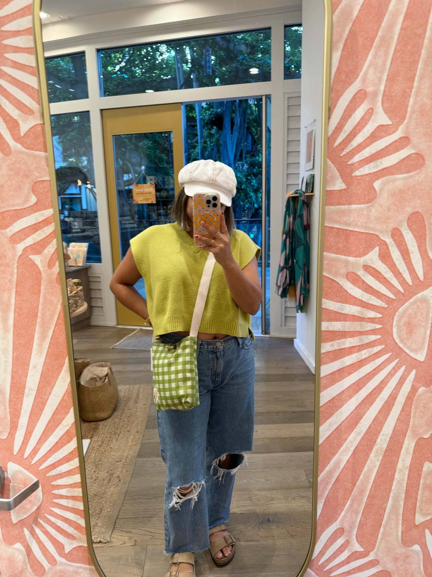 Green Palaka Mel Crossbody