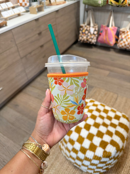 Retro Tropical Coffee Sleeve SML