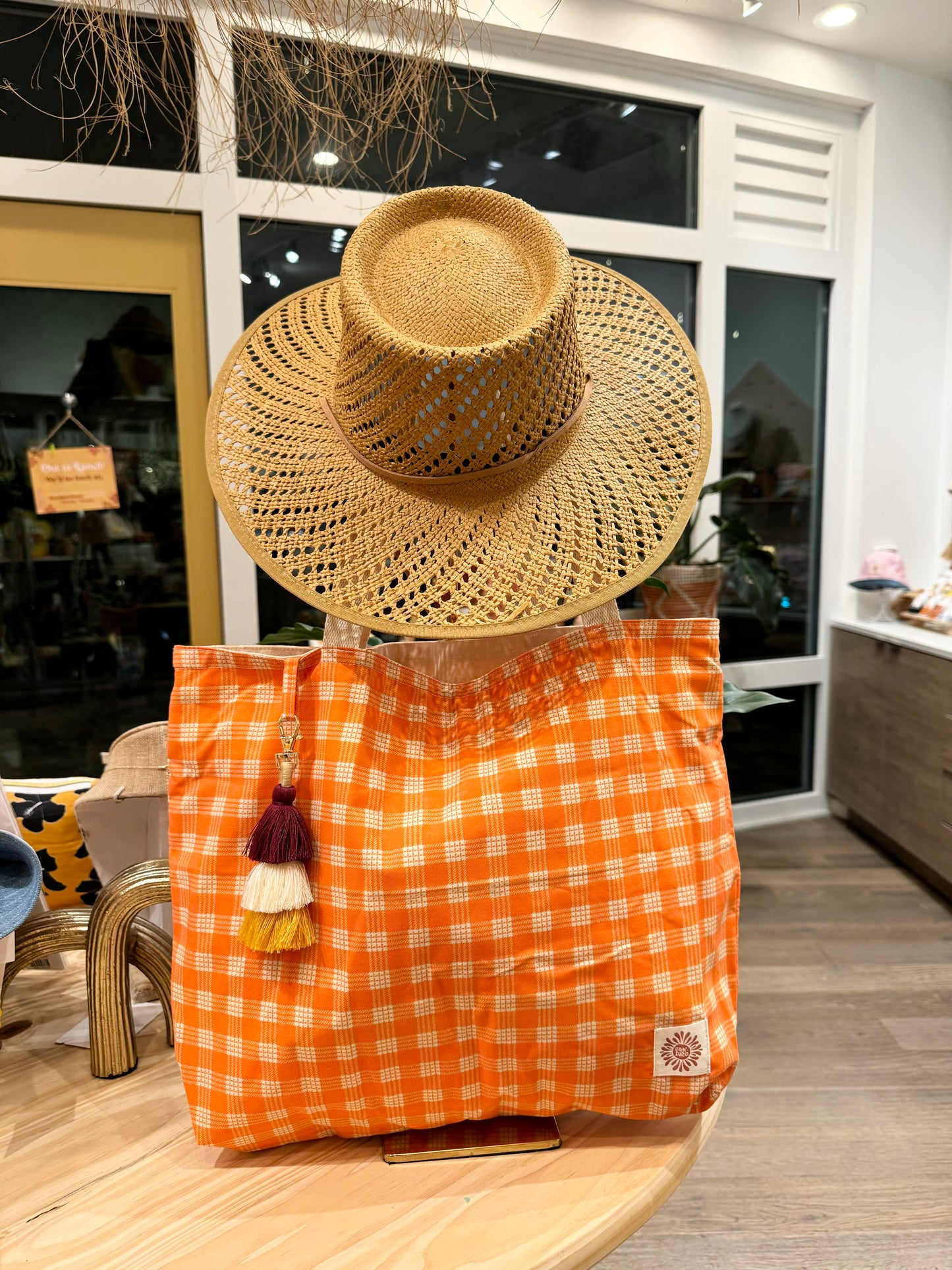 Orange Palaka Everything Tote