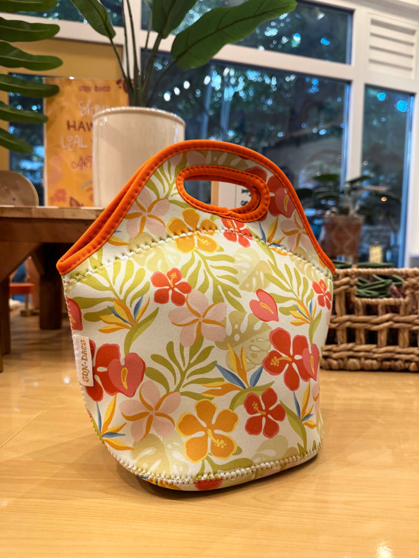 Retro Tropical lunch tote