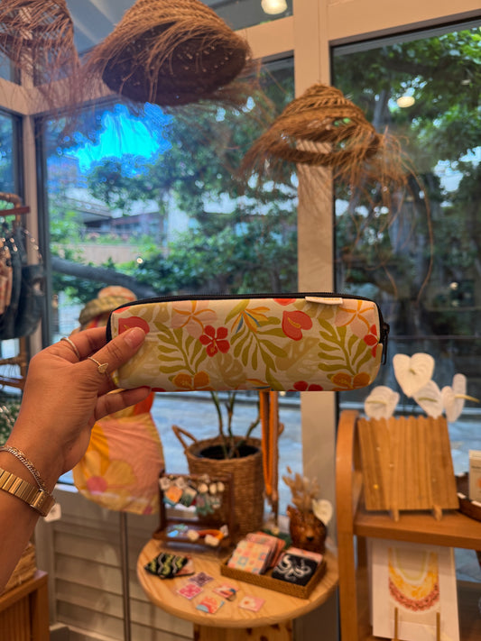 Retro tropical pencil case