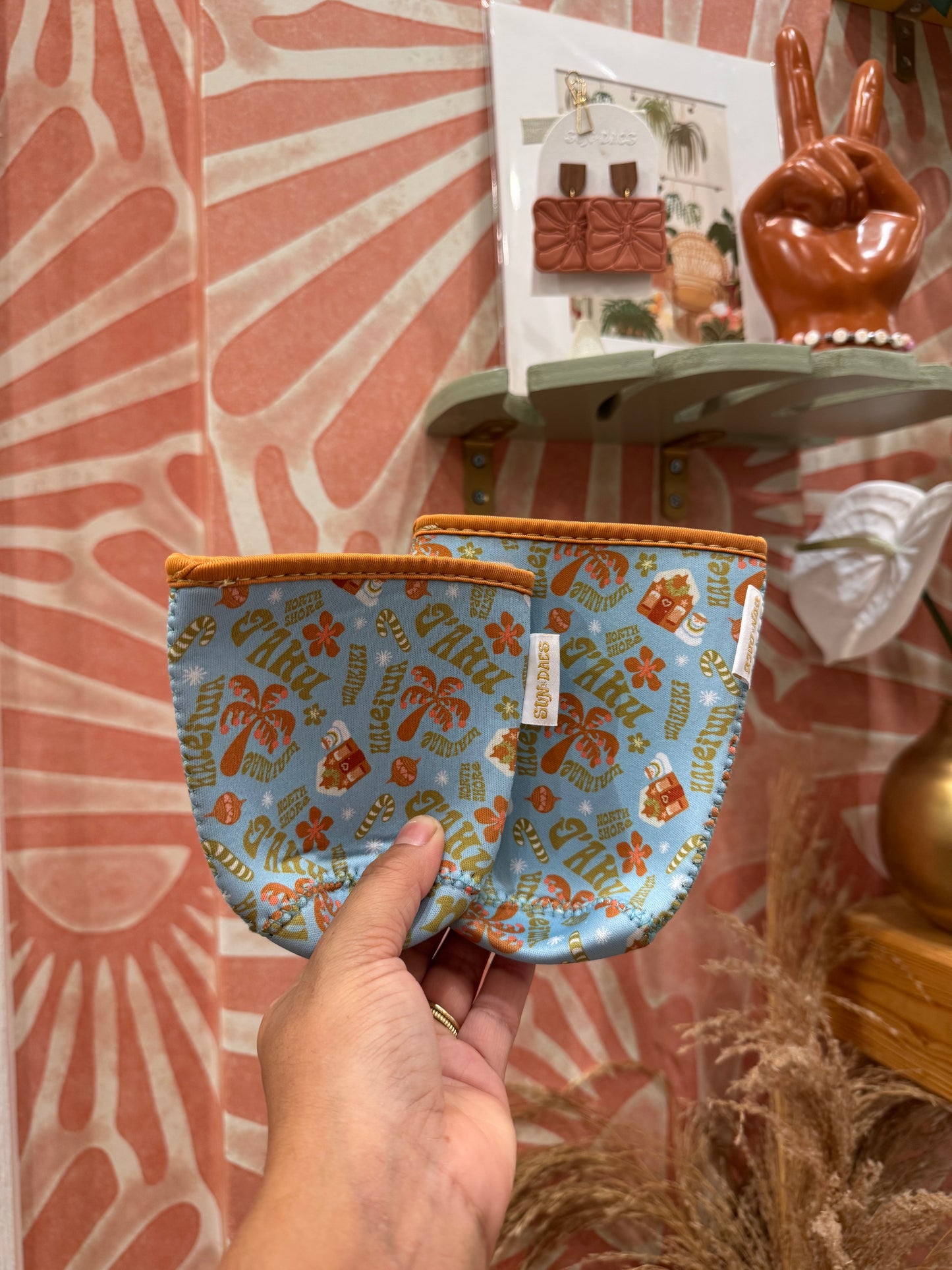 Blue Holiday coffee sleeve SML