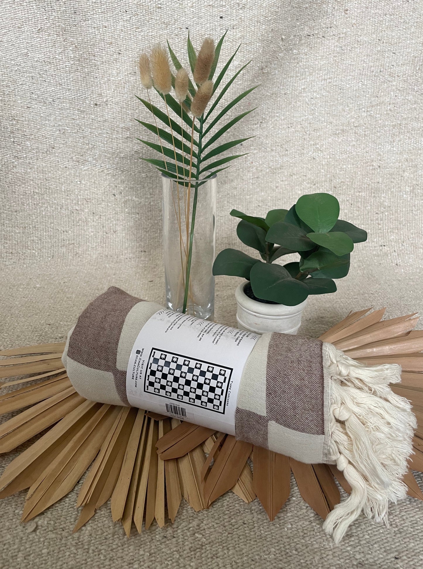 Tiare checkers Towel- Eha Culture