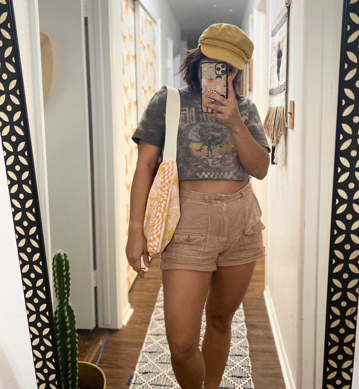 Hobo bag in Checkered protea
