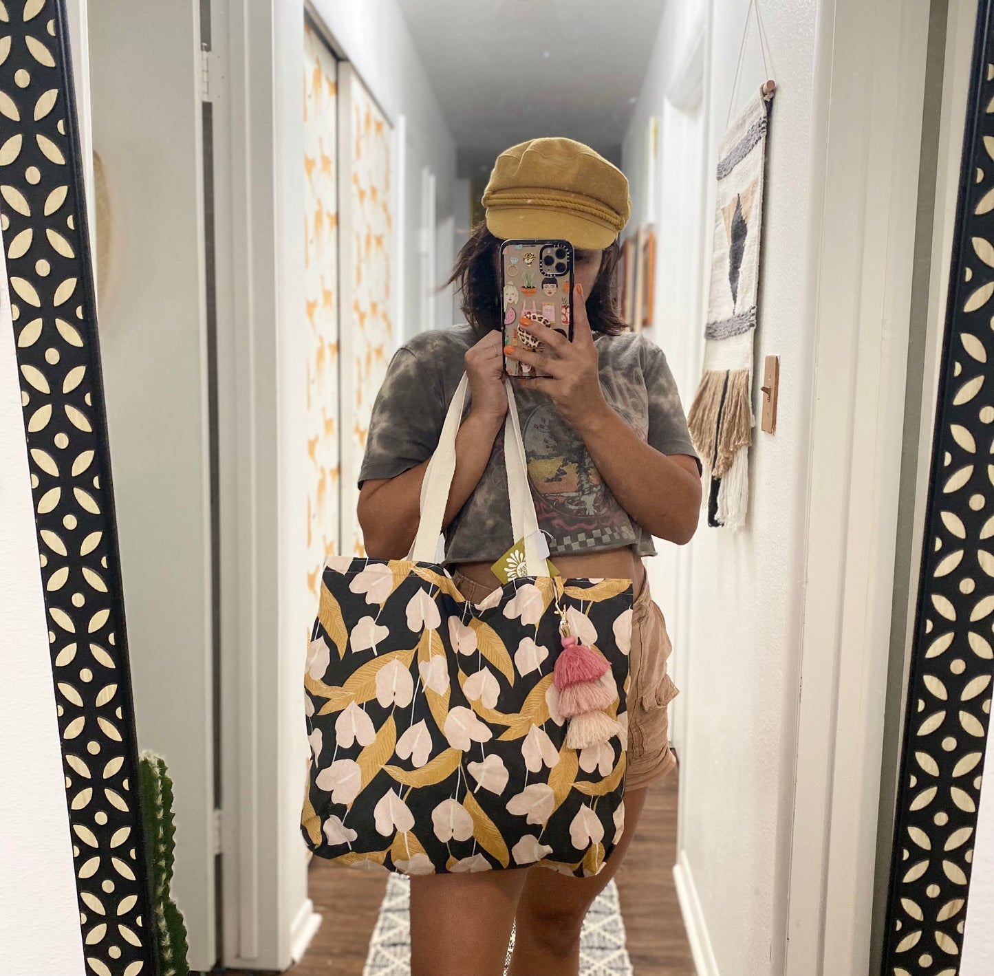 Black anthurium everything tote