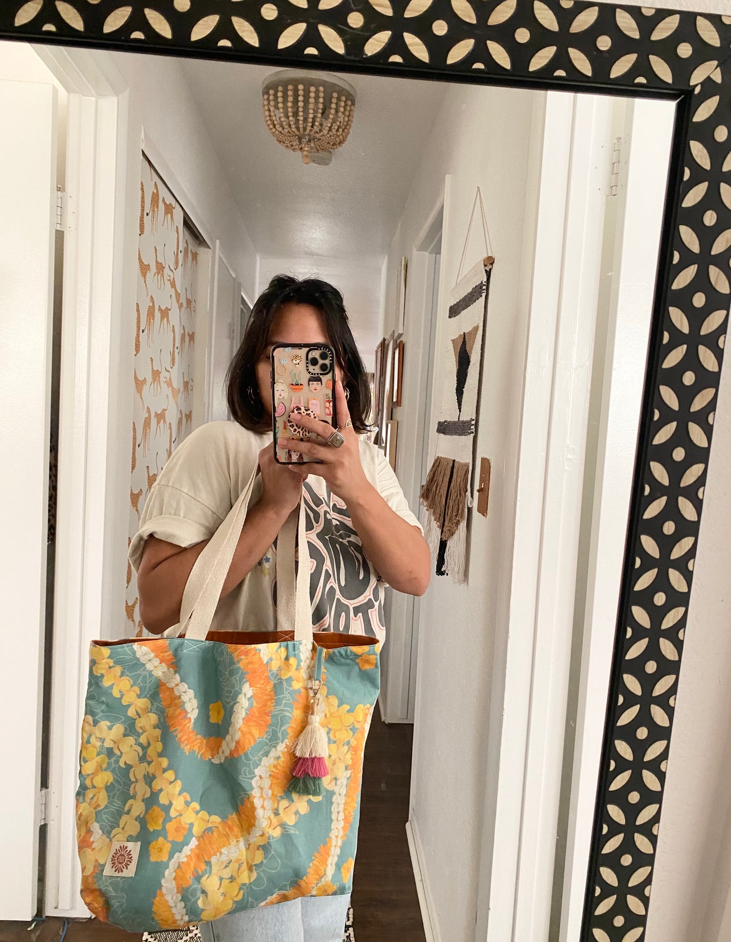 Teal Lei’d Everything tote
