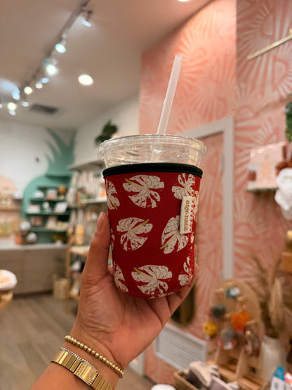Red anthurium coffee sleeve sm