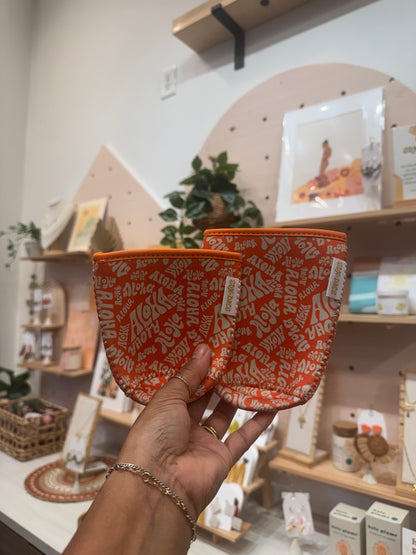 Orange Aloha coffee sleeve LRG