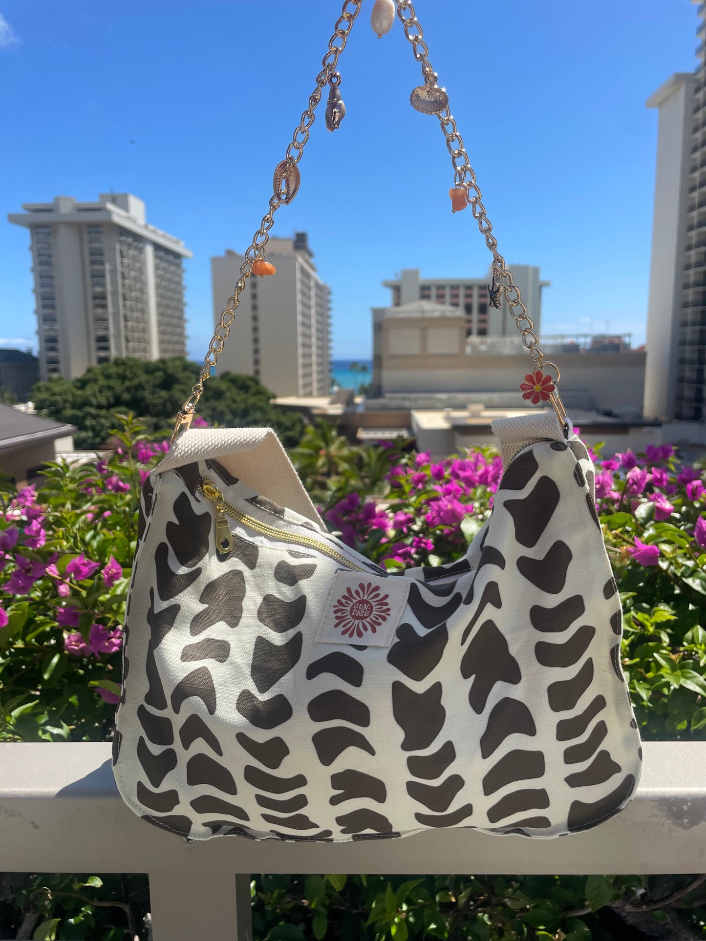 Hebrew Shell Charmed crossbody