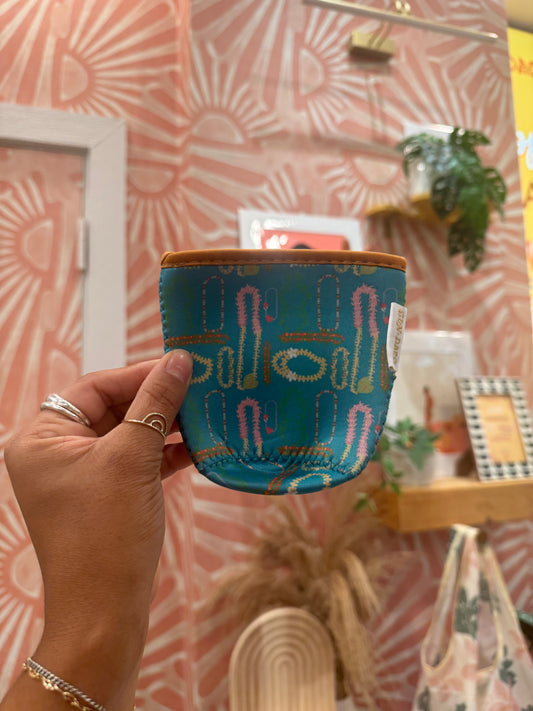 Teal leis coffee sleeve SML