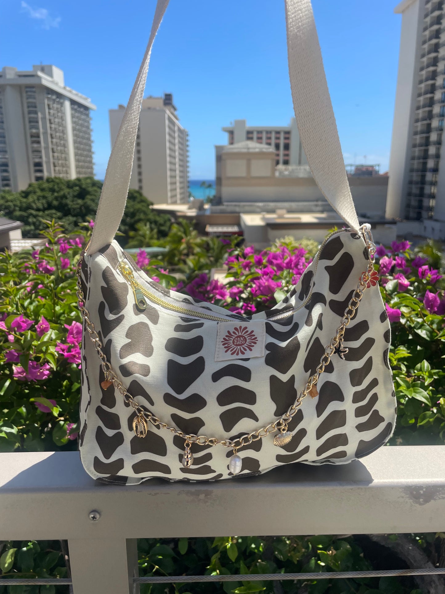 Hebrew Shell Charmed crossbody