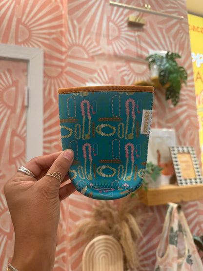Teal Leis Coffee Sleeve LRG