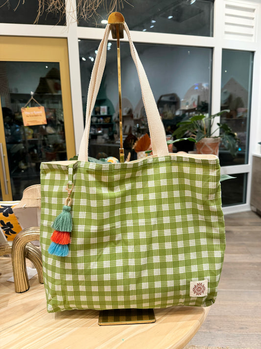 Green Palaka Everything Tote