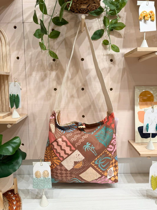 Brown Sun patchwork Hobo