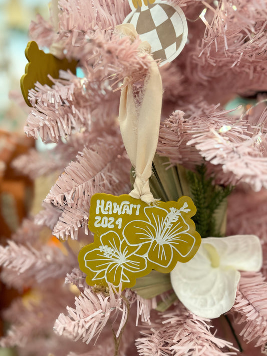 Hibiscus 2024 cutout ornament