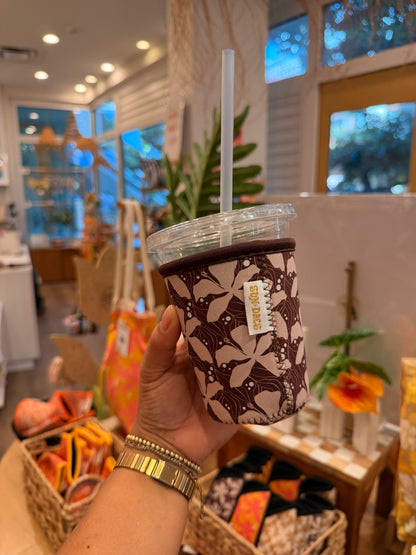 Cocoa groovy hibiscus coffee sleeve sm