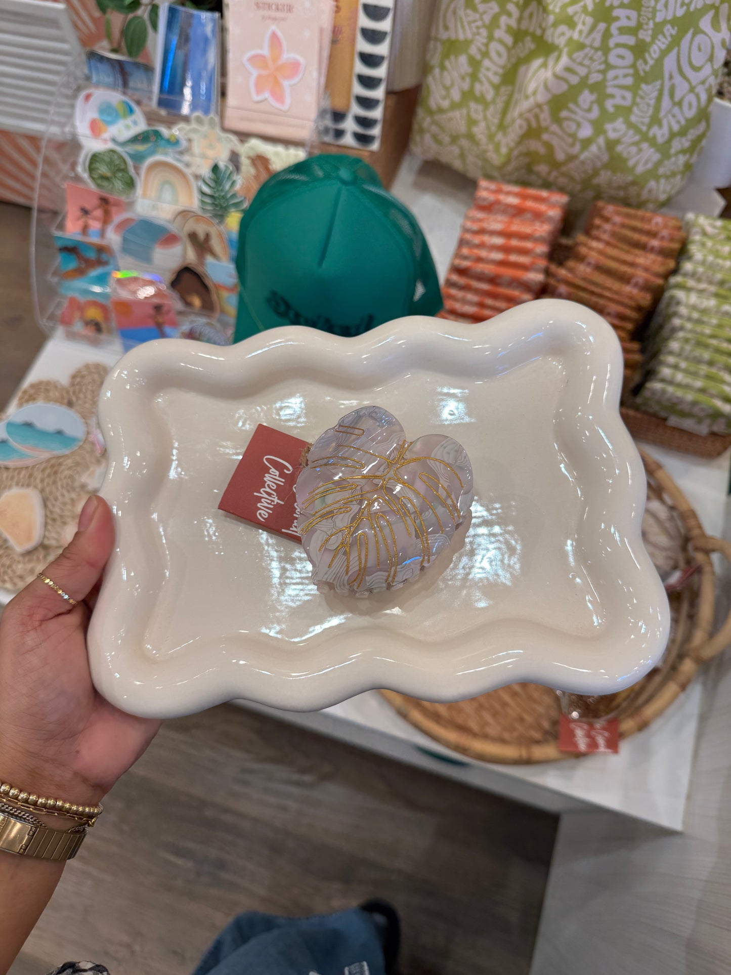 Monstera Gold claw clip