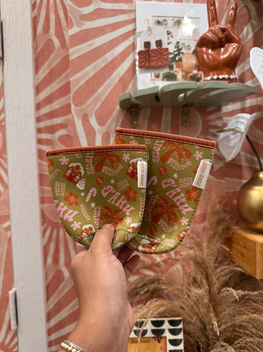 Olive holiday coffee sleeve LRG