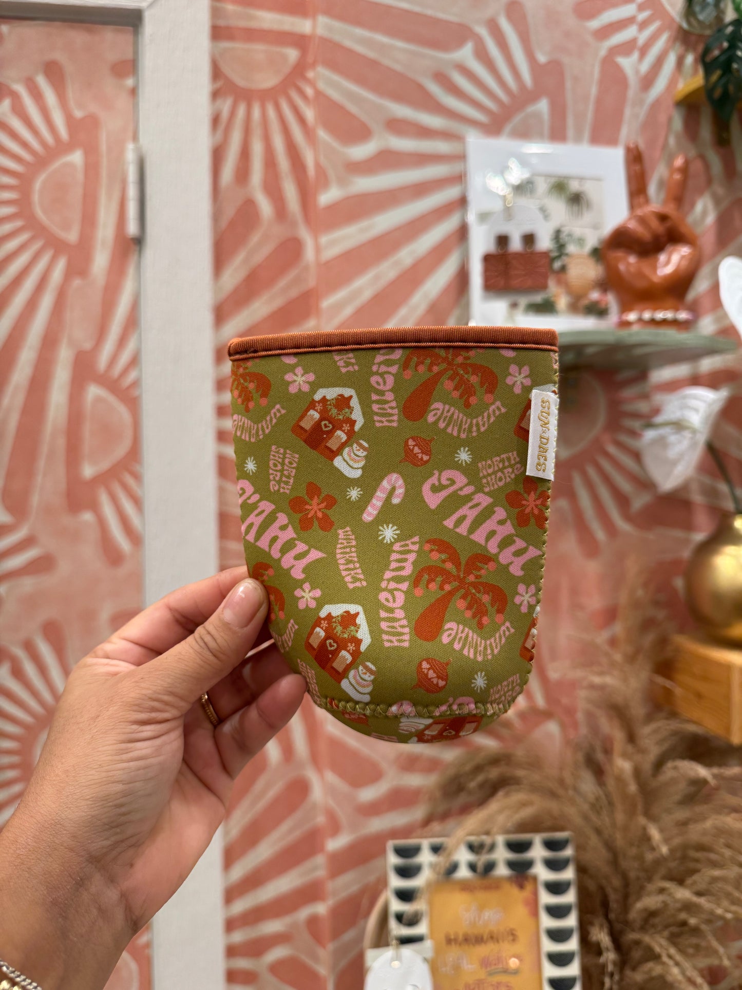 Olive holiday coffee sleeve LRG