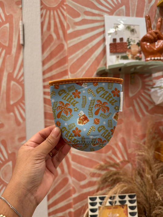 Blue Holiday coffee sleeve SML