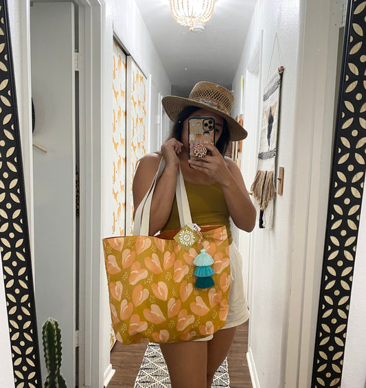 Mustard anthurium everything tote